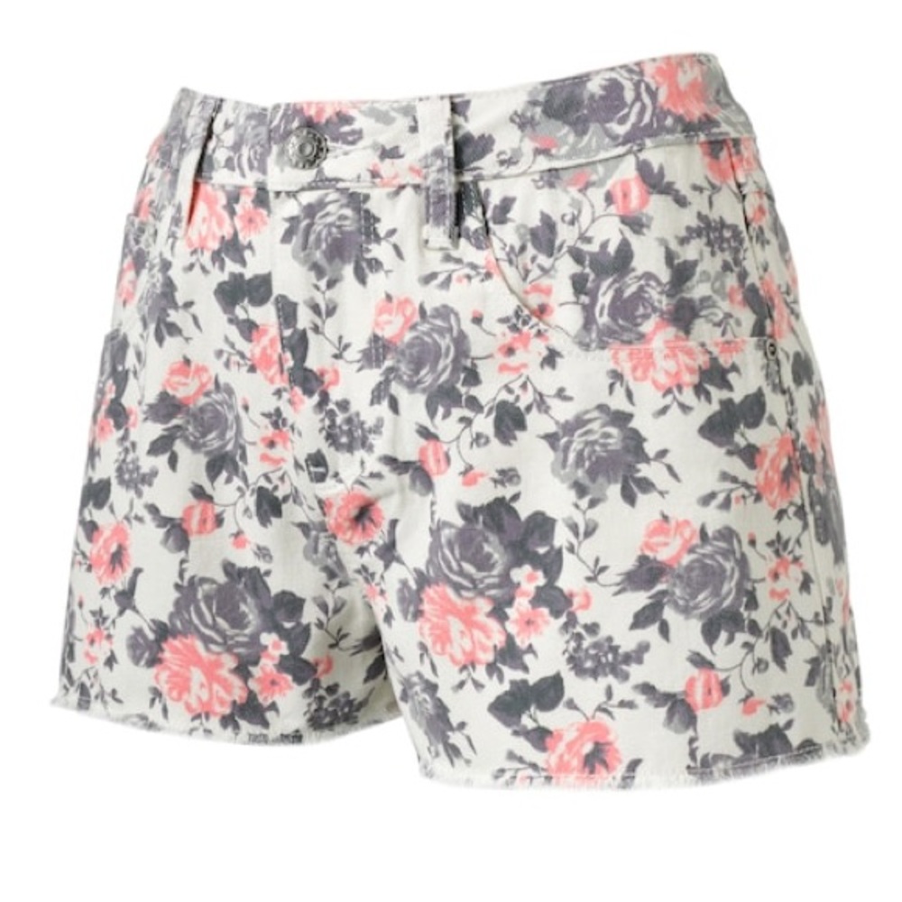 Floral Frayed Shorts NWOT